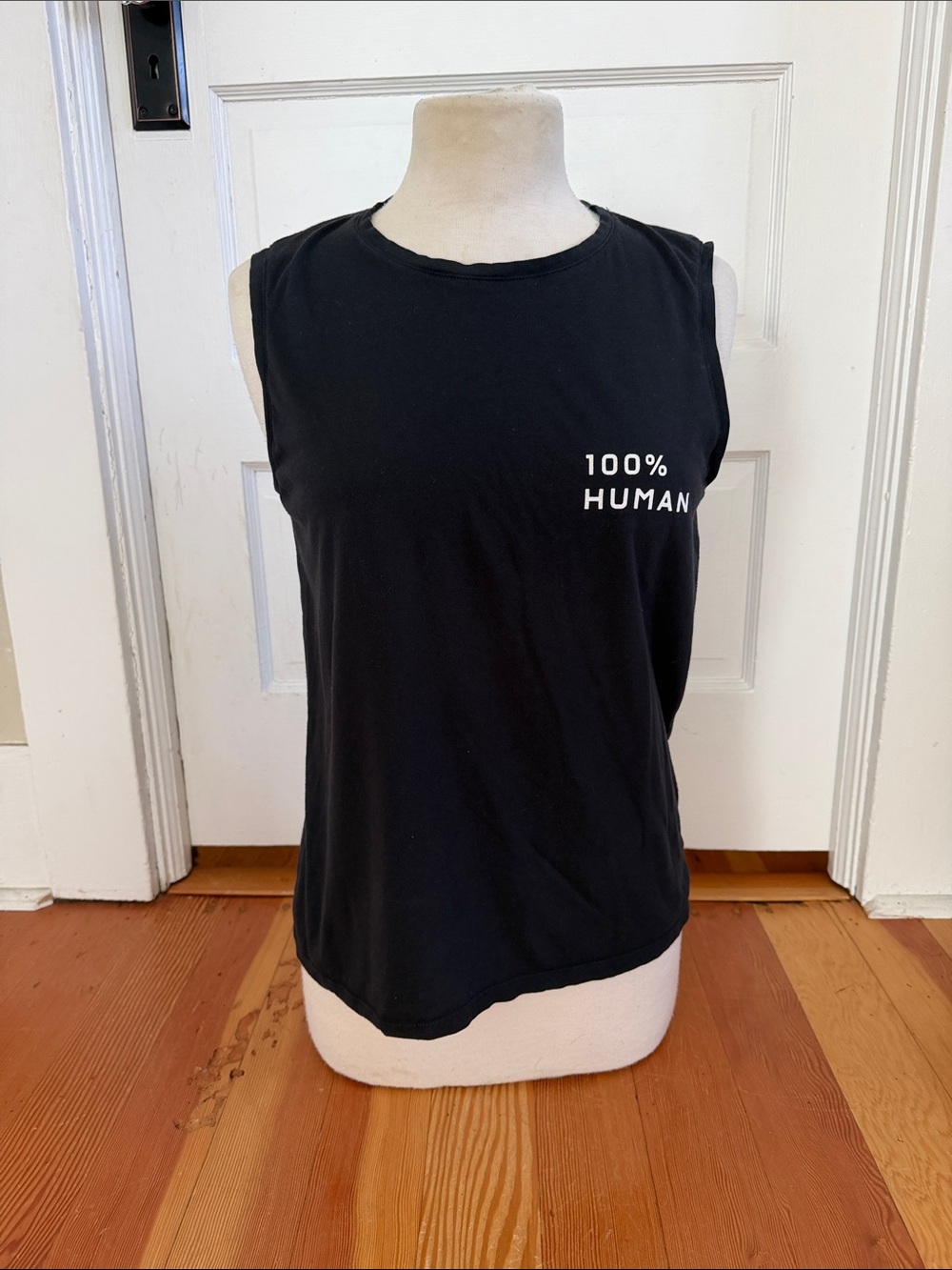 Everlane 100% Human Black Sleeveless Tee Shirt Medium